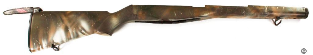 Synthetic M14 Stock: For this lot we have a synthetic M14 stock that has what appears to be a 'rattlecan' paint job. THIS ITEM IS AS PICTURED WITH NO FURTHER ATTACHM