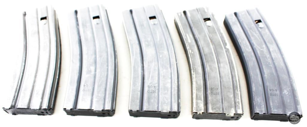 Lot of 5 Aluminum AR-15 Magazines - 30-Round Capacity - 5.56x45mm (1 of 3)