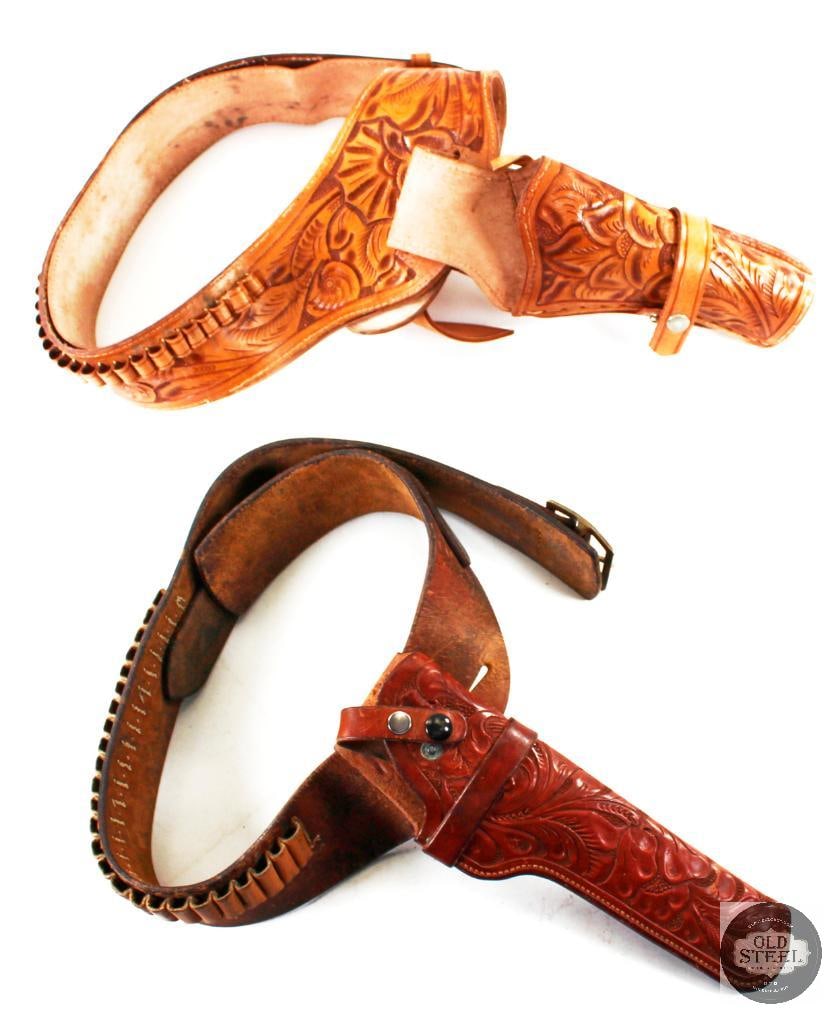 Two Embossed Leather Handgun Belts from Hunter and Heiser (1 of 9)