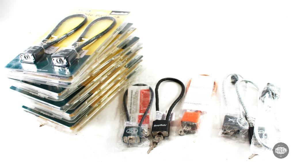 15 Firearm Cable Locks: Here are 15 new cable locks for firearms. THIS ITEM IS AS PICTURED WITH NO FURTHER ATTACHMENTS. ALL SALES ARE FINAL. PLEASE REFER TO THE AUCTION DESCR