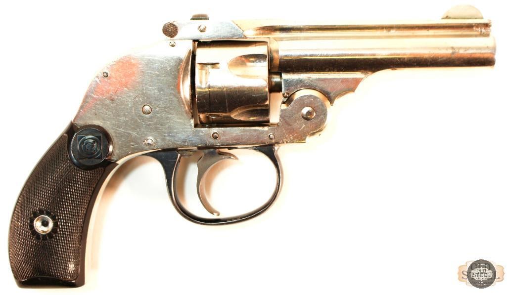 H&R Top Break Hammerless Revolver - .32 Smith & Wesson: On offer here is this H&R hammerless top break revolver. The lockup is solid, but the action is weak, likely due to a weak/damaged trigger return spring. The trigger needs to be manually assisted