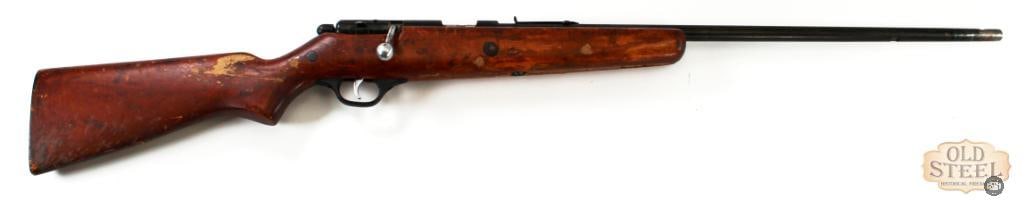Marlin Model 81 - .22 S/L/LR: This lot contains a Marlin Model 81 chambered for .22 Short, Long, or Long Rifle. The controls are functional, but the stock has seen many attempts at repair with wood epoxy. Generally has a worn fini
