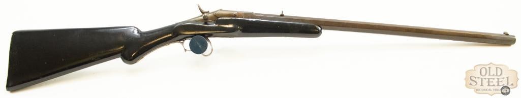 Flobert Single Shot Rifle: For this lot we have a classic Flobert single shot rifle. The rifle features an octagonal barrel and a hinged latch lockup, which is able to be operated easily. The finish on the rifle is very clean. 