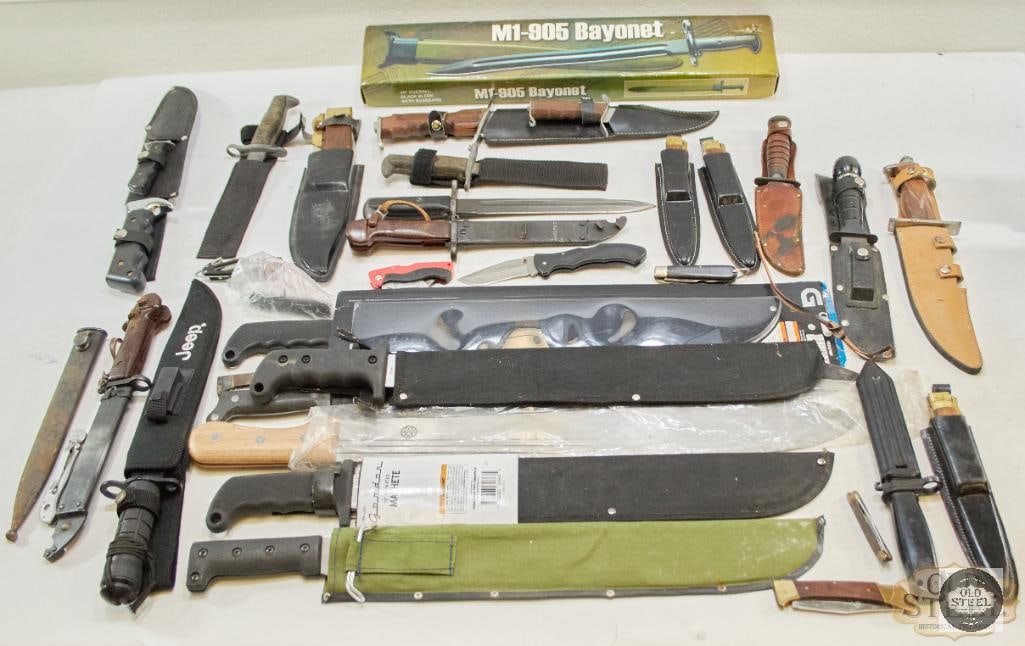 Multiple Fixed Bladed/Folding Knives, Machetes, Bayonets (1 of 1)