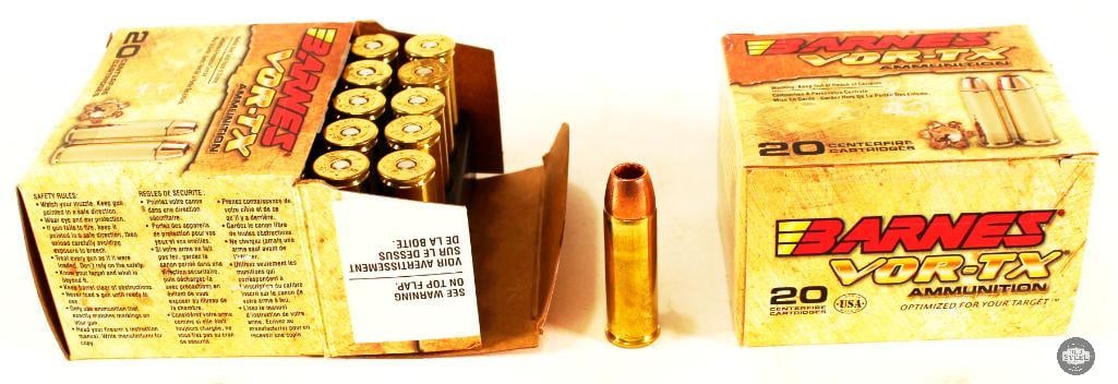 2x Boxes of Barnes VOR-TX 454 Casull Ammo - 250gr - 40 Rounds: Offered here are two boxes of Banes VOR-TX 454 Casull ammo. The projectiles are XPB hollow points, 250gr. THIS ITEM IS AS PICTURED WITH NO FURTHER ATT