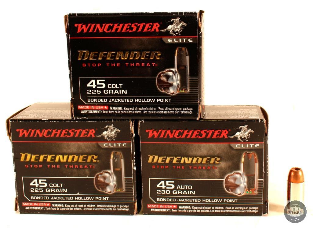 3x Boxes of Winchester Defender Elite .45ACP Ammo - 225gr - 60 Rounds (1 of 1)