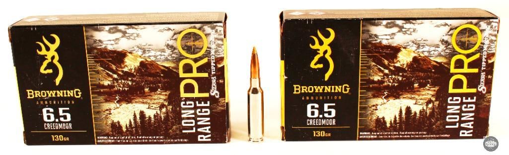 2x Boxes of Browning Long Range Pro 6.5 Creedmoor Ammo - 130gr - 40 Rounds (1 of 1)