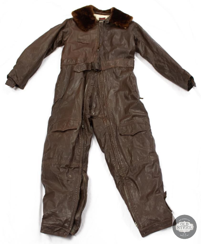 Original U.S. WWII Navy CFN-24 Colvinex Leather Heavy Flight Suit Type Q-1B 24v (1 of 8)