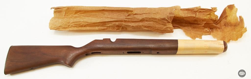 Unknown 22 Caliber Rifle Stock: Unknown small cartridge rifle stock. Paper on the forend show Marvellum Company and nothing else of use. THIS ITEM IS AS PICTURED WITH NO FURTHE