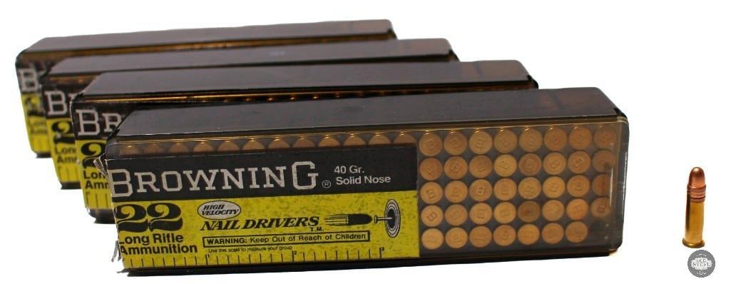 Lot of 4 Boxes Browning 22LR Nail Drivers 400rds (1 of 1)