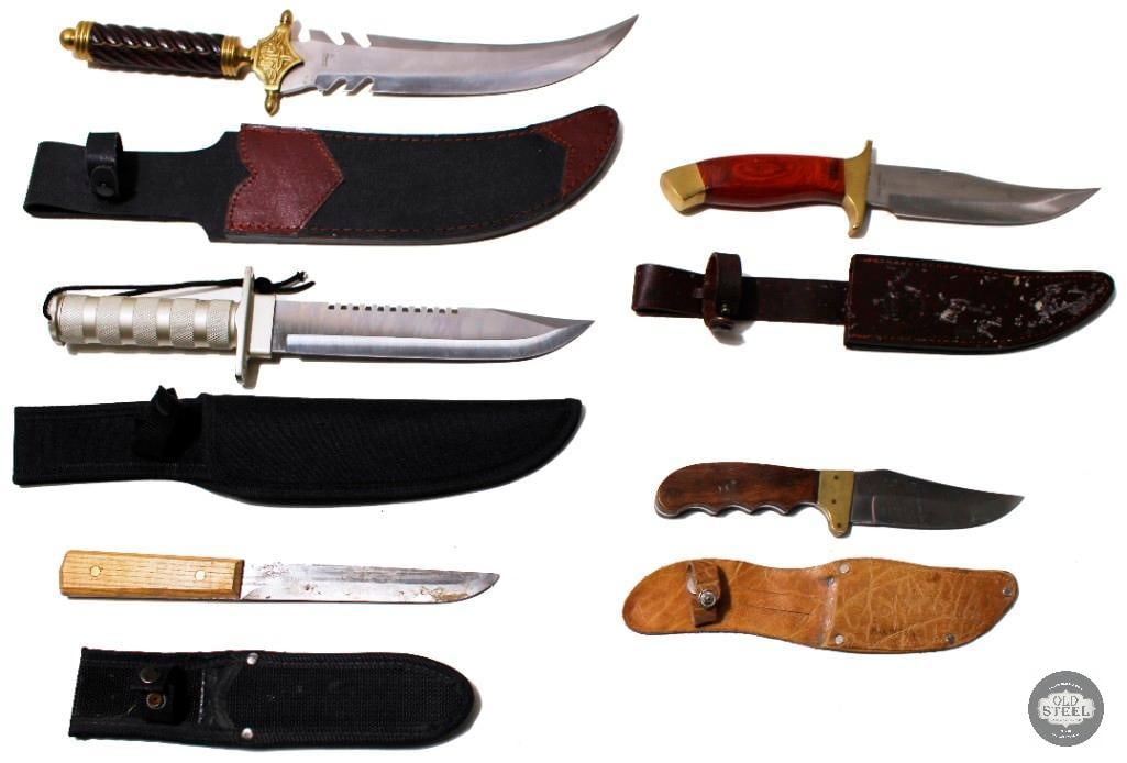 Lot of 5 Fixed Blade Knives 4 to 9 Inches in Length (1 of 2)