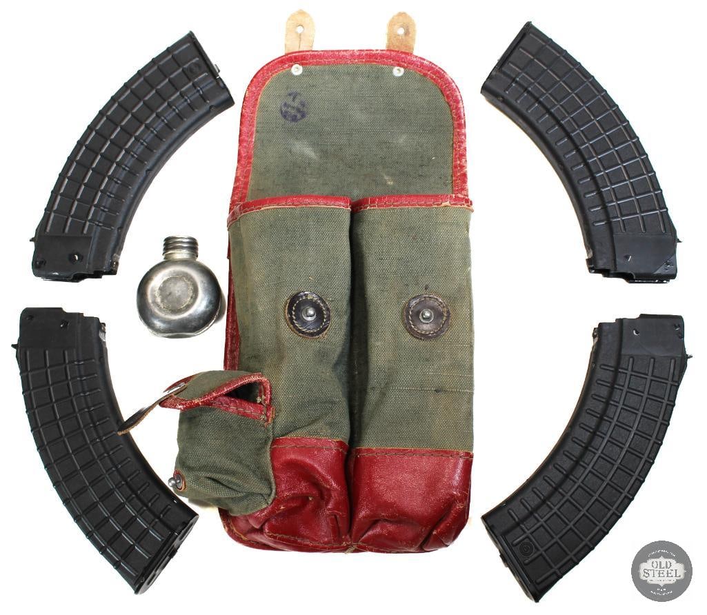 Early Model Bulgarian AKM 4-Slot Magazine Pouch and Mags - 7.62x39 - 30 Round Capacity (1 of 10)