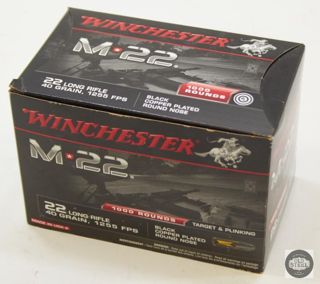 Box of Winchester M22 22LR 40gr Copper Plated Round Nose Ammo 1000rds (1 of 1)