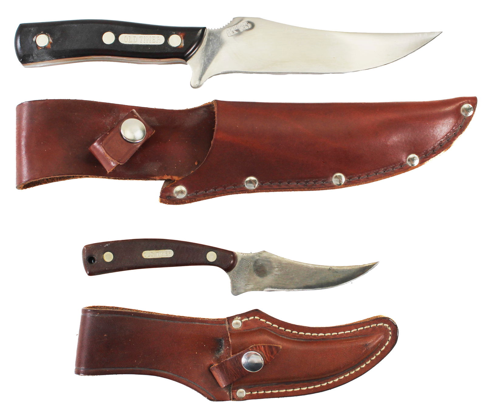 Pair of Matching "Old Timer" Fixed Blade Knives (1 of 2)