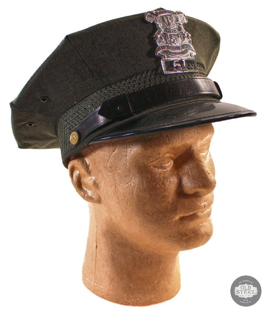 Green Macomb County Police 8-Point Visor - 7 1/8 - Sam Cooks: Featured in this lot is a Green Macomb County Police 8-Point Visor. The size is 7 1/8, and it is made by Sam Cooks. THIS ITEM IS AS PICTURED WITH