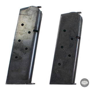 Pair of 1911 Magazines - 7rd - 6rd: Pair of 1911 Magazines - 7rd - 6rd. One Colt one unmarked. &nbsp;  THIS ITEM IS AS PICTURED WITH NO FURTHER ATTACHMENTS. ALL SALES ARE FINAL. PLEASE REFER TO