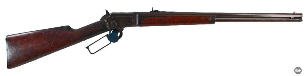 Marlin Model 1987 Lever Rifle 22LR Take-Down C&R: For this lot we have a take-down Marlin Model 1897 lever rifle in 22LR. The bore shows good rifling but also a couple of rings toward the muzzle. The finish boasts a handsome patina. 
