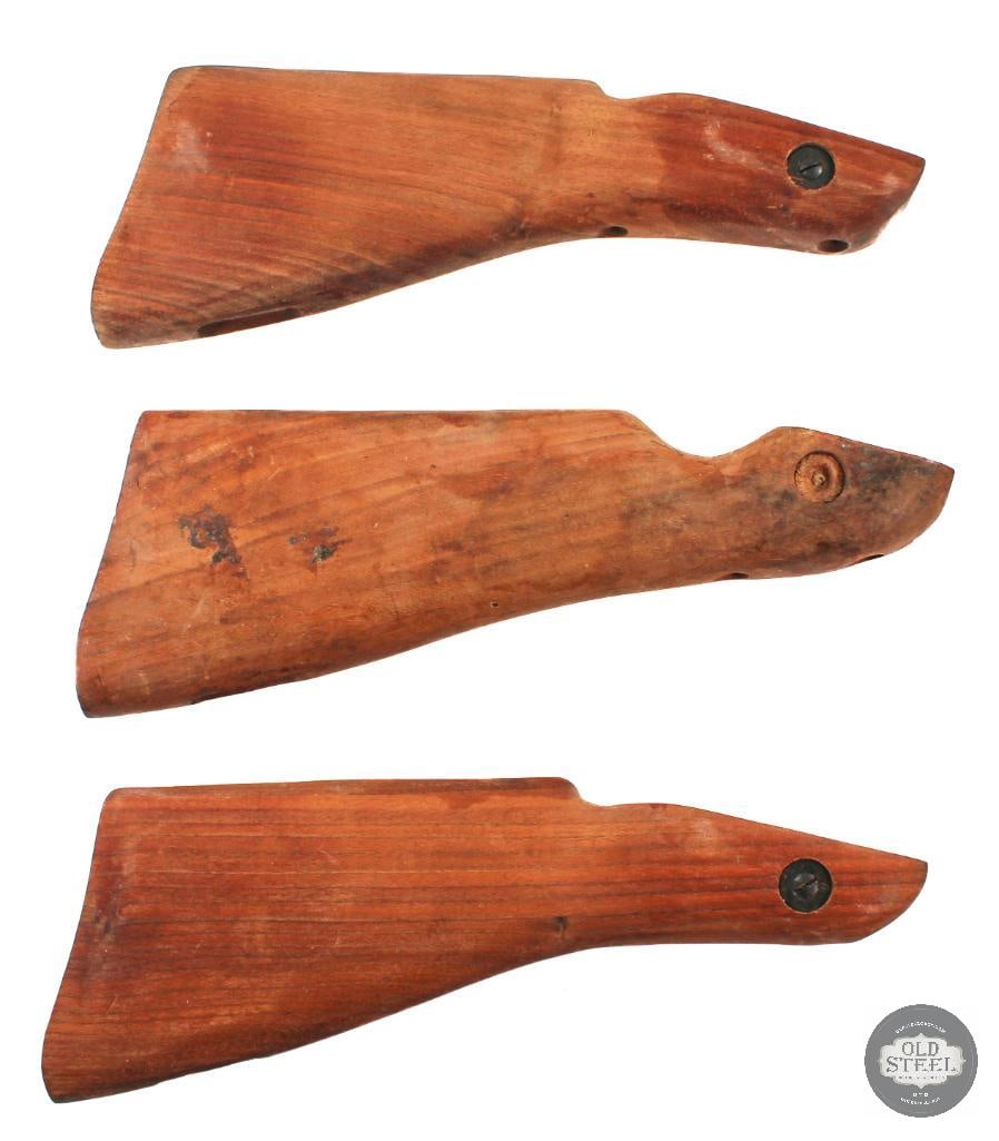 Lot of 3 Thompson Buttstocks: Lot of 3 Thompson Buttstocks. Partially unfinished, unissued state. Great condition. THIS ITEM IS AS PICTURED WITH NO FURTHER ATTACHMENTS. ALL SALES A