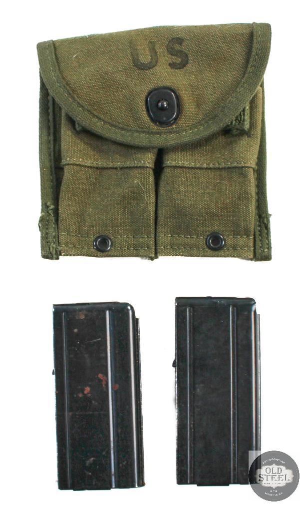 M1 Carbine Magazine Pouch and Two 15rd Magazines - POST KOREA (1 of 1)
