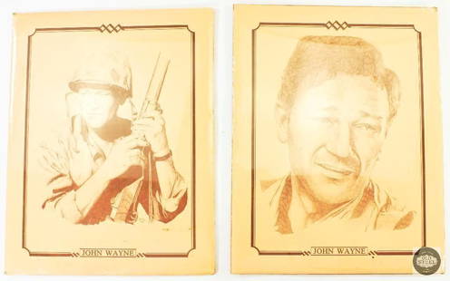 John Wayne Wall Posters -14x11: Two John Wayne wall posters measuring 14"x11". &nbsp;  THIS ITEM IS AS PICTURED WITH NO FURTHER ATTACHMENTS. ALL SALES ARE FINAL. PLEASE REFER TO THE AUCTION