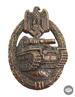 Original WWII German Panzer Assault Badge: Original WWII German Panzer Assault Badge &nbsp;  THIS ITEM IS AS PICTURED WITH NO FURTHER ATTACHMENTS. ALL SALES ARE FINAL. PLEASE REFER TO THE AUCTION DESCR