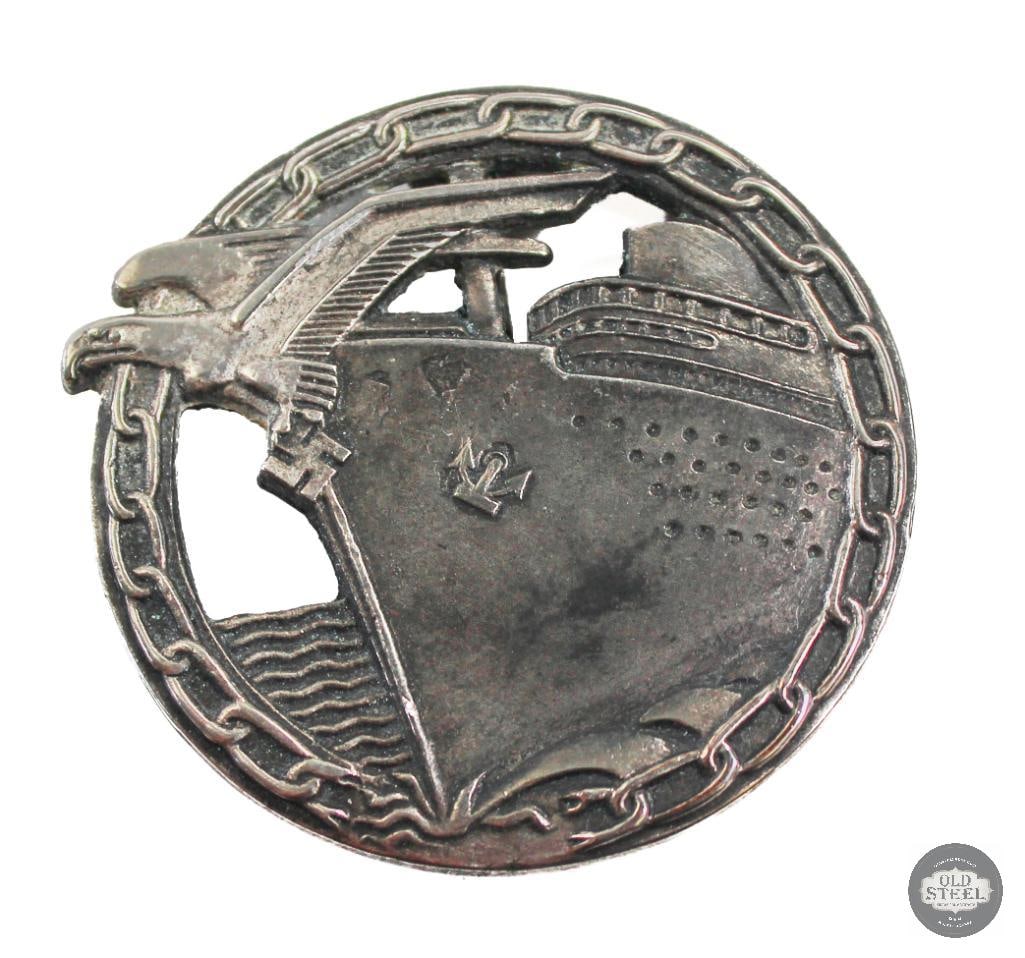 Original Kriegsmarine Blockade Runner Badge - German WWII (1 of 3)