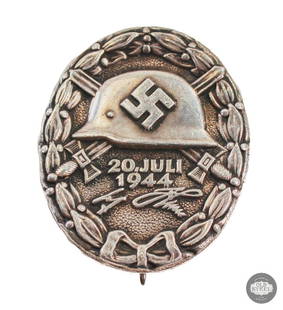 WWII German Operation Valkyrie Wound Badge: WWII German Operation Valkyrie Wound Badge&nbsp;- new production. &nbsp;  THIS ITEM IS AS PICTURED WITH NO FURTHER ATTACHMENTS. ALL SALES ARE FINAL. PLEASE RE