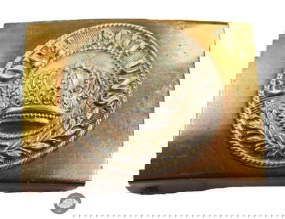 WWI Gott Mit Uns Imperial German Buckle in Brass: WWI Gott Mit Uns Imperial German Buckle in Brass &nbsp;  THIS ITEM IS AS PICTURED WITH NO FURTHER ATTACHMENTS. ALL SALES ARE FINAL. PLEASE REFER TO THE AUCTIO
