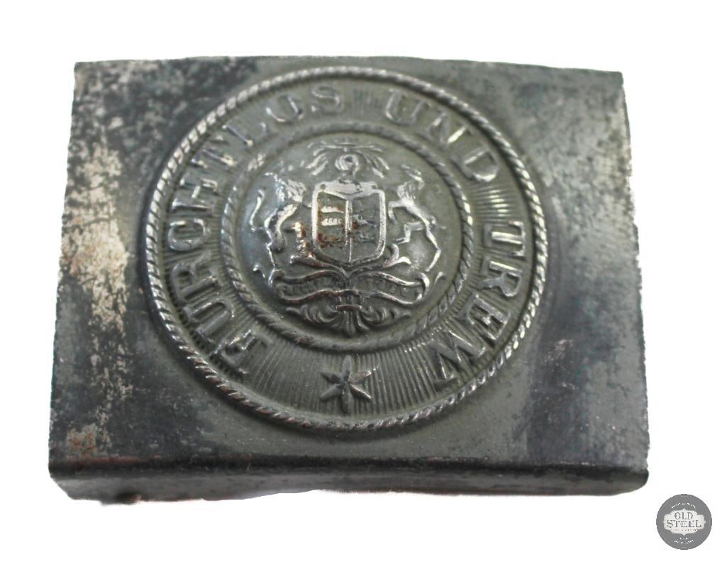 Original Imperial German WWI Wurttemberg State Enlisted Mans Belt Buckle - Furcthlos und Trew: Original Imperial German WWI Wurttemberg State Enlisted Mans Belt Buckle - Furcthlos und Treu - Fearless and Loyal THIS ITEM IS AS PICTURED WITH NO FURTHER
