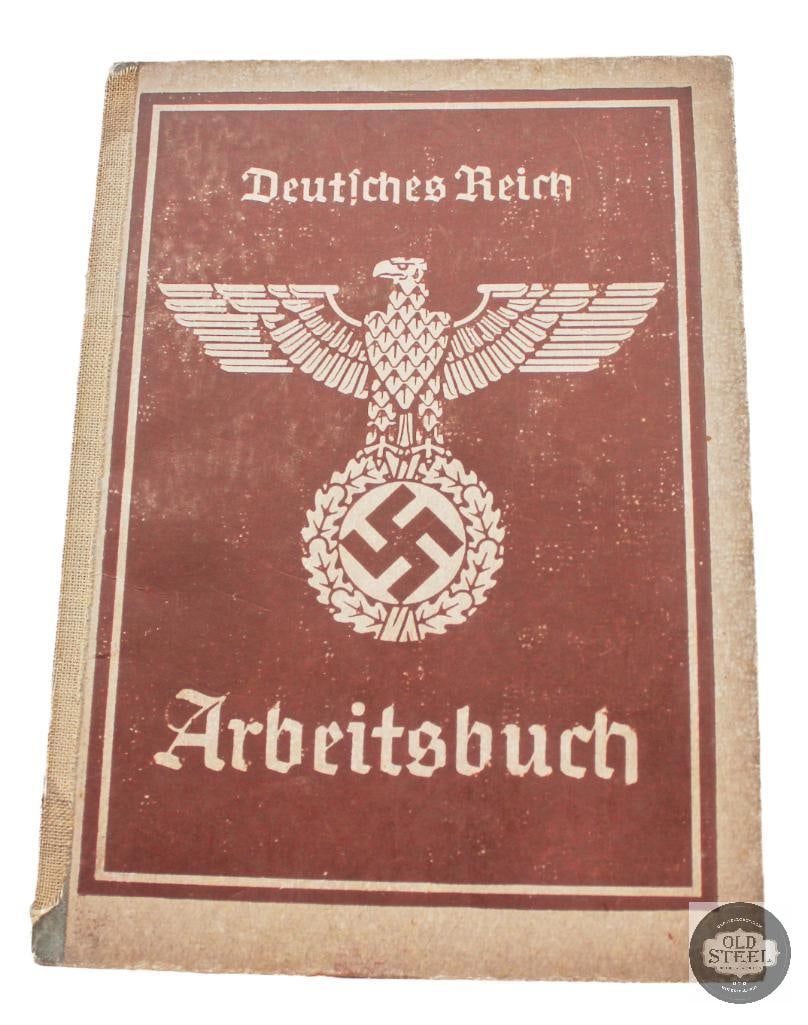 WWII German Arbeitsbuch with Nazi Matchbox: WWII German Arbeitsbuch with Nazi Matchbox. Matches are new production. Book is original. THIS ITEM IS AS PICTURED WITH NO FURTHER ATTACHMENTS. ALL S