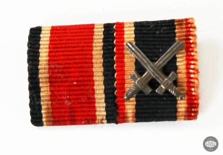 Original WWII German Ribbon Bar: WWII German ribbon bar with two ribbons. -Iron Cross -War Service Cross &nbsp;  THIS ITEM IS AS PICTURED WITH NO FURTHER ATTACHMENTS. ALL SALES ARE FI