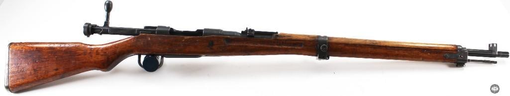 Arisaka Type 99 7.7 Japanese Rifle - WWII - C&R: Offered here is a WWII Arisaka Type 99 rifle chambered for 7.7 JAP. The mum has been ground but re-applied via laser engraving over the original grinding marks. The bore is clean with good rifling. Th