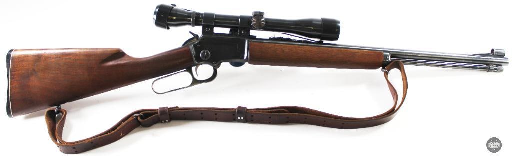Marlin Golden 39 A Mountie .22 LR Take-Down Lever Rifle Weaver Marksman 4x Scope - FFL: This lot contains a Marlin Golden Model 39A Mountie take-down lever action rifle, chambered for 22LR and equipped with a Weaver Marksman 4x fixed mag scope on Weaver rings. The rifle is in good condit