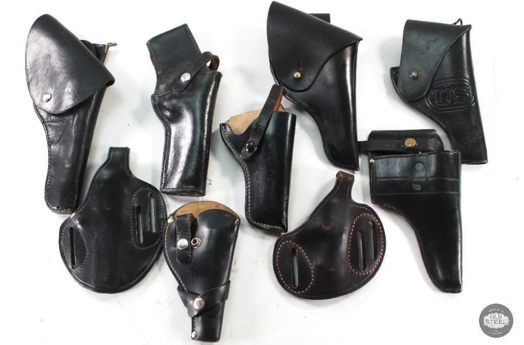 Lot of 9 Black Leather Holsters (1 of 1)