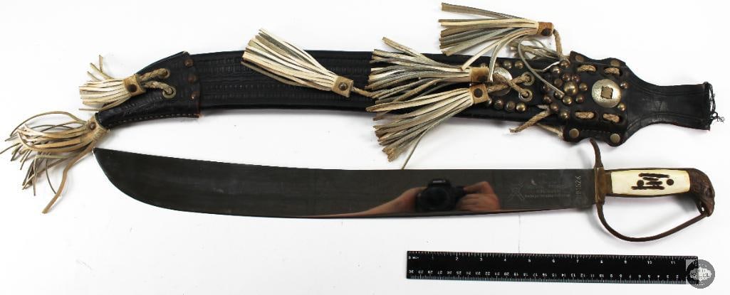 Corona 22inch Mexican Machete with Leather Scabbard - Made in Solingen (1 of 1)