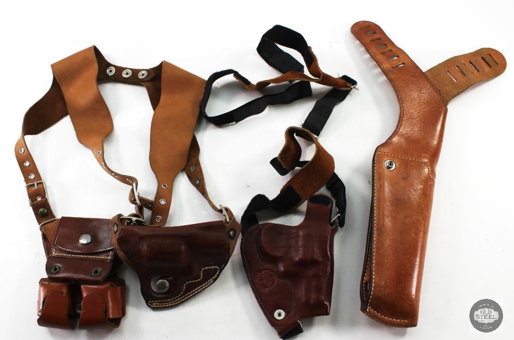 Lot of 3 Brown Leather Shoulder Holsters (1 of 1)