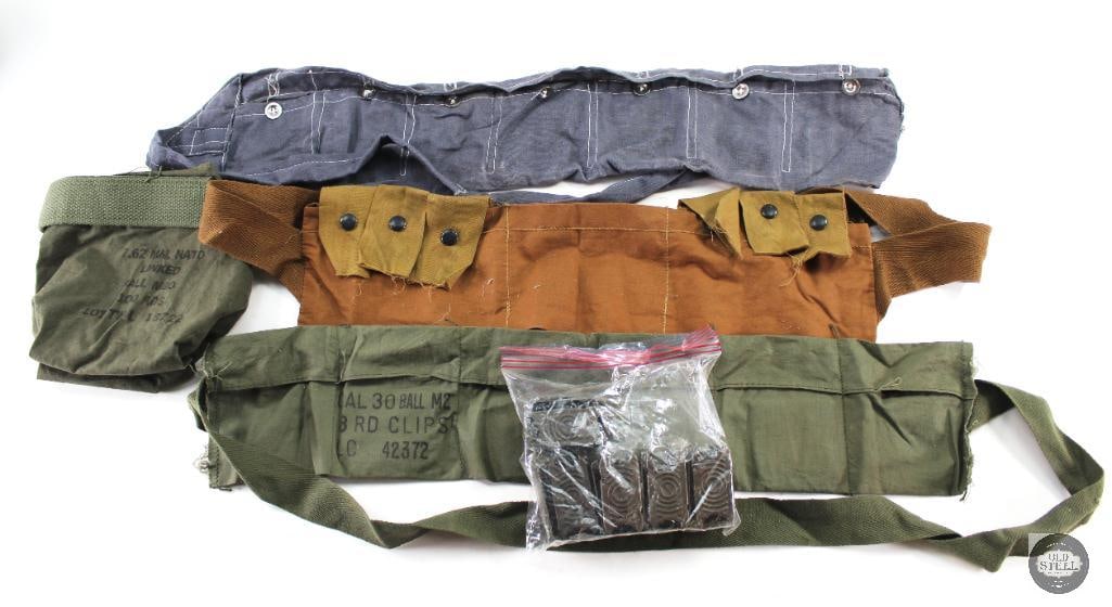 Lot of Various Cloth Bandoleers and M1 Garand En Bloc Clips (1 of 1)