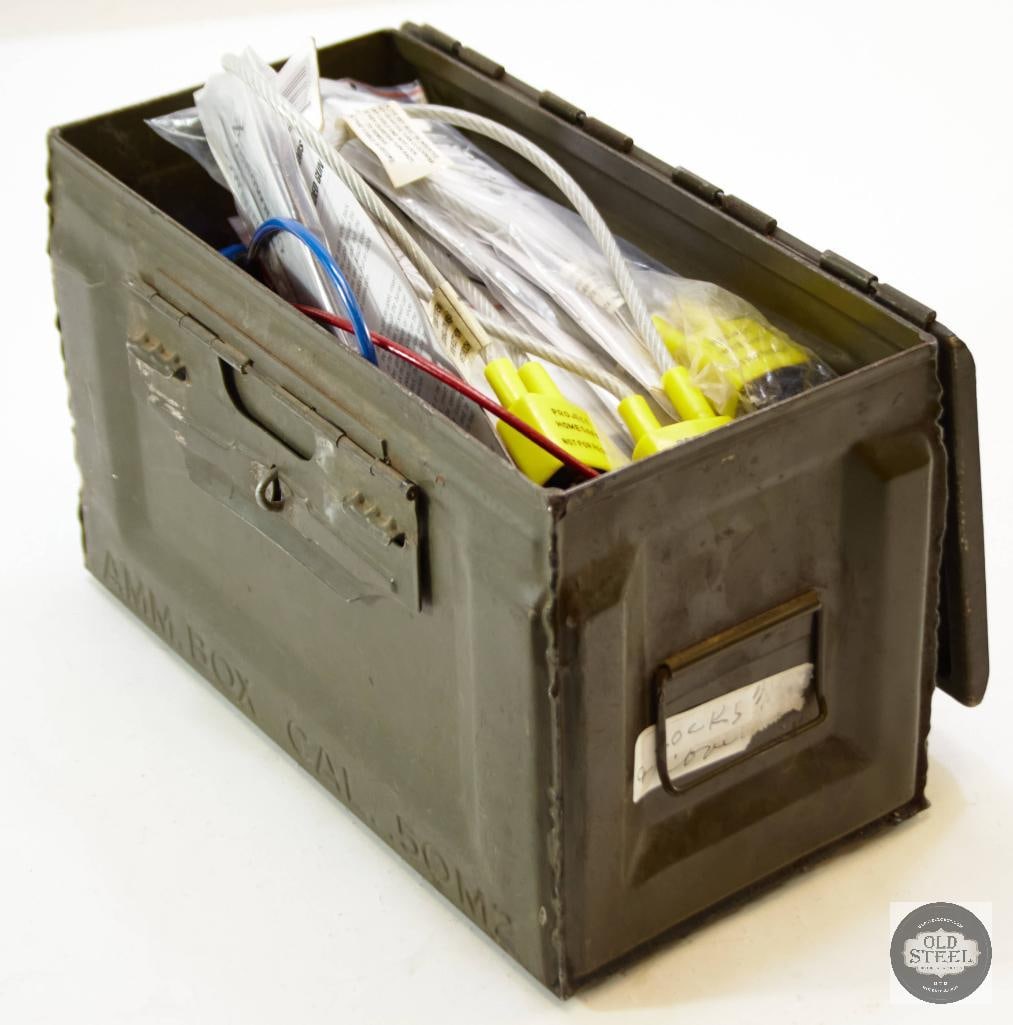 Ammo Can Filled with Gun Locks: Ammo Can Filled with Gun Locks THIS ITEM IS AS PICTURED WITH NO FURTHER ATTACHMENTS. ALL SALES ARE FINAL. PLEASE REFER TO THE AUCTION DESCRIPTION, LOT