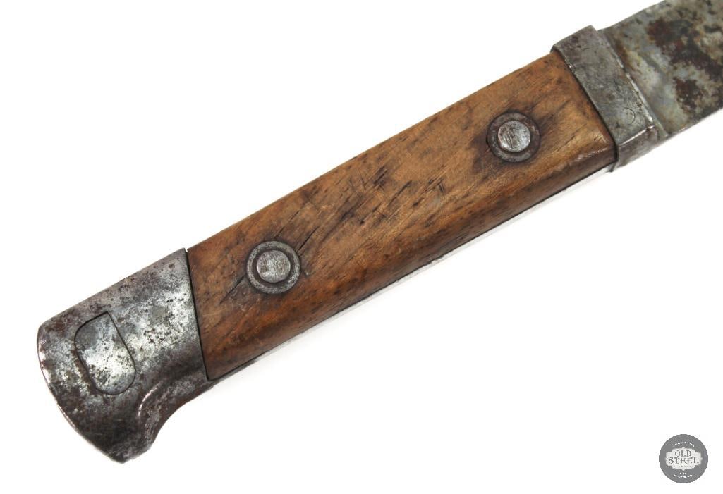 M1895 Bayonet: Here we have an M1895 bayonet that has been modified into fighting knife. The guard has been shaped to remove the muzzle ring. The blade has been polished/ground, removing any markings and leaving a s