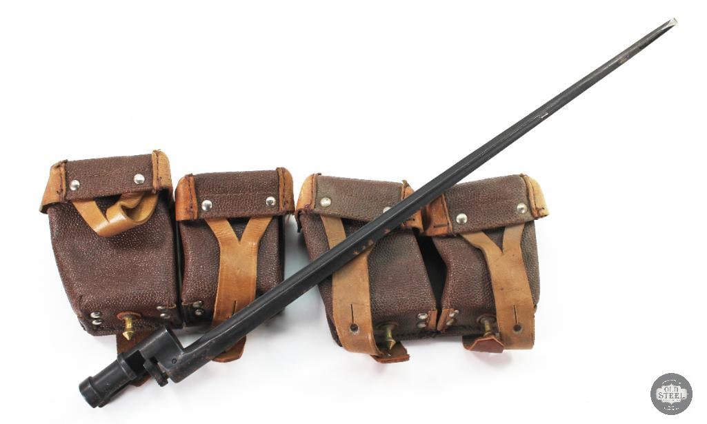Russian M1891/30 For Mosin-Nagant and Ammo Pouches: Russian M1891/30 For Mosin-Nagant with 2 Soviet Army ammo pouches THIS ITEM IS AS PICTURED WITH NO FURTHER ATTACHMENTS. ALL SALES ARE FINAL. PLEASE RE