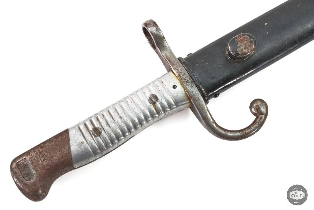 Argentinian M1891 Bayonet: Argentinian M1891 Bayonet with aluminum grip Wysberg Kirschbaum & Co Solingen THIS ITEM IS AS PICTURED WITH NO FURTHER ATTACHMENTS.