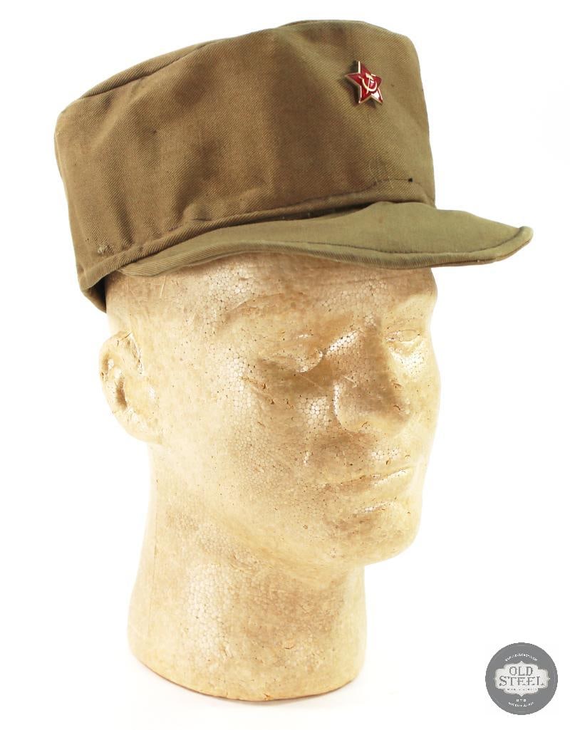Russian Military Summer Cap: Russian Military Summer Cap THIS ITEM IS AS PICTURED WITH NO FURTHER ATTACHMENTS. ALL SALES ARE FINAL. PLEASE REFER TO THE AUCTION DESCRIPTION, LOT #1