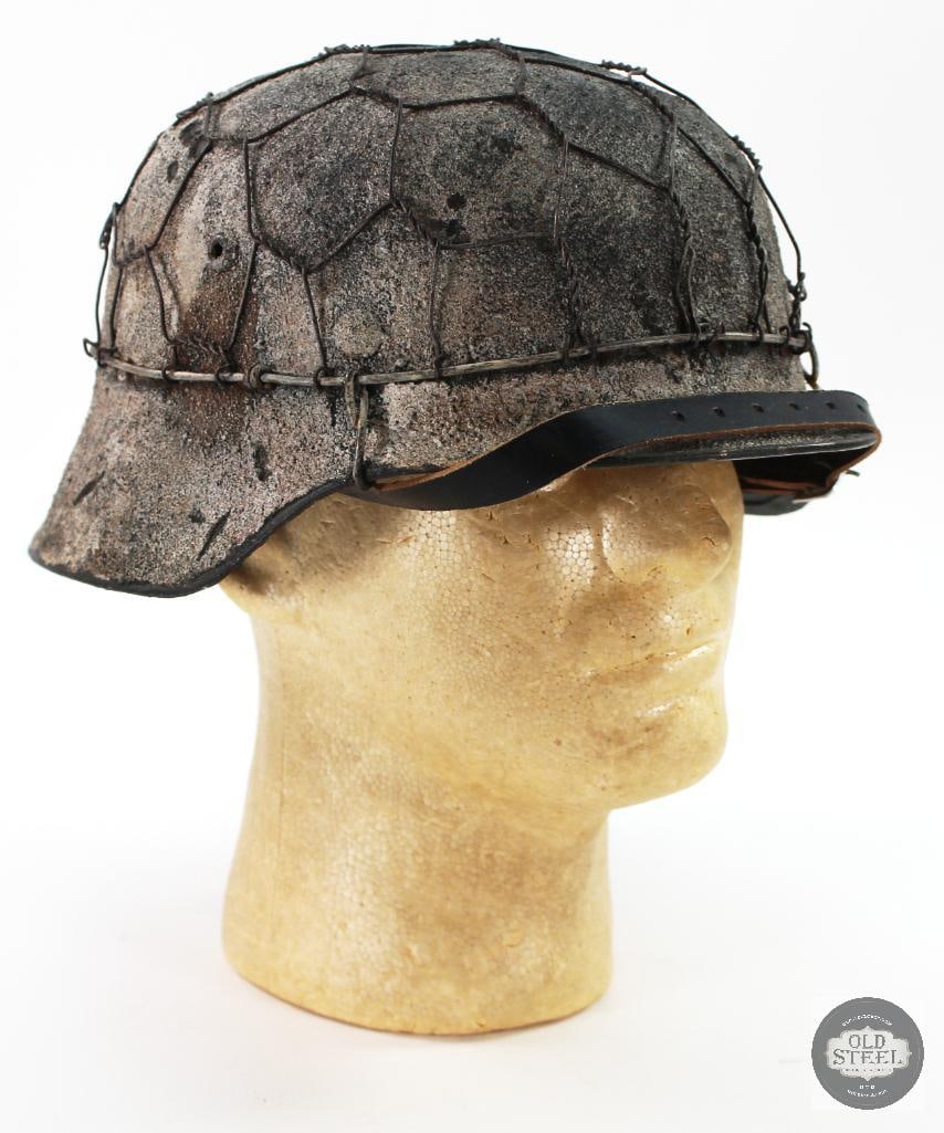 WWII German M40 Winter Camo Helmet (1 of 7)