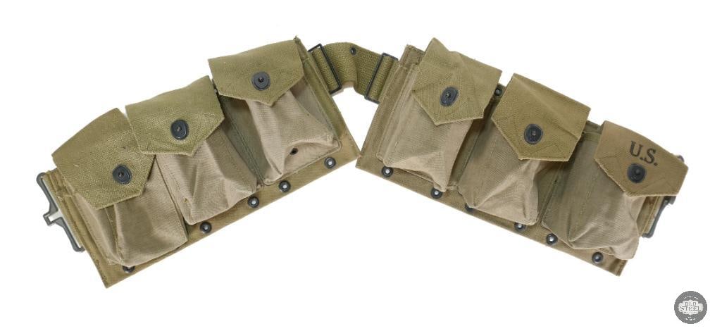 U.S. Browning 1918A2 BAR Magazine Belt Six Pocket: U.S. Browning 1918A2 BAR Magazine Belt Six Pocket THIS ITEM IS AS PICTURED WITH NO FURTHER ATTACHMENTS. ALL SALES ARE FINAL. PLEASE REFER TO THE AUCTI