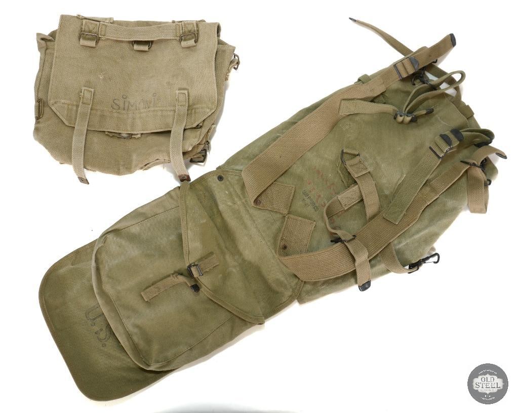 U.S. Army M-1941 Field Pack Plus Danish Army Technical Corps Bag (1 of 6)