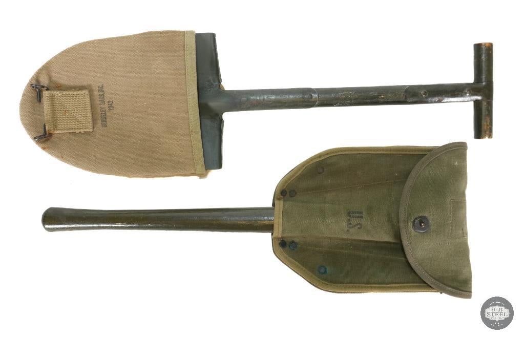 WWII-era U.S. military entrenching tools with original covers (1 of 4)