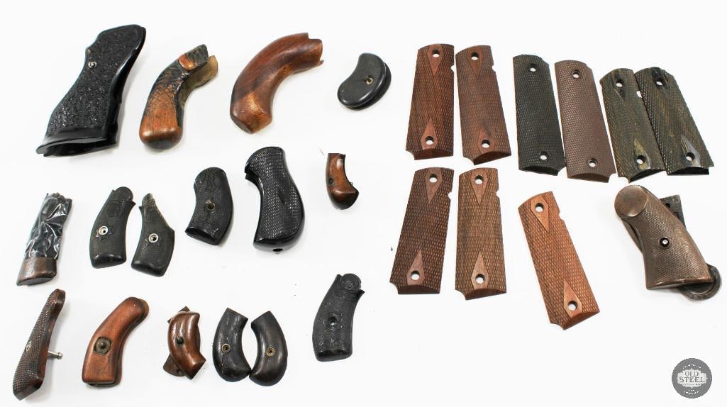 Assorted Set of Grips Revolver +1911: Assorted Set of Grips Revolver +1911 THIS ITEM IS AS PICTURED WITH NO FURTHER ATTACHMENTS. ALL SALES ARE FINAL. PLEASE REFER TO THE AUCTION DESCRIPTIO