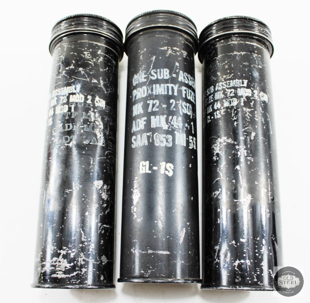 U.S. military storage tubes for proximity fuze sub-assemblies MK 72 Mod 2 (1 of 1)