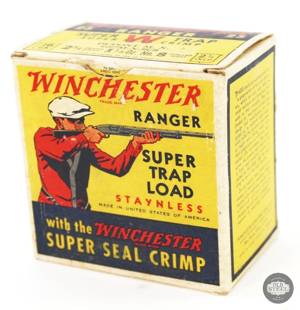 Vintage Box Winchester Super Trap 16GA 8Shot Ammunition-25shells: Vintage Box Winchester Super Trap 16GA 8Shot Ammunition-25shells 2 3/4" THIS ITEM IS AS PICTURED WITH NO FURTHER ATTACHMENTS. ALL SALES ARE FINAL.
