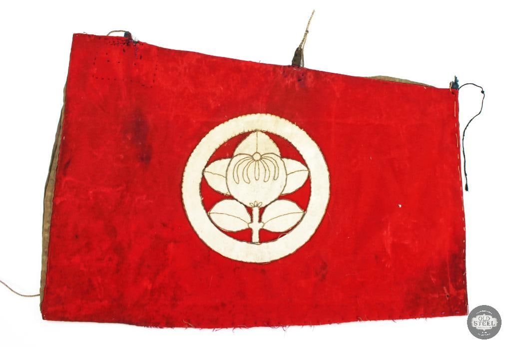 Late EdoEarly Meiji Japanese Clan Banner Panel with Paulownia Mon (Kiri), Hand-Stitched (1 of 9)